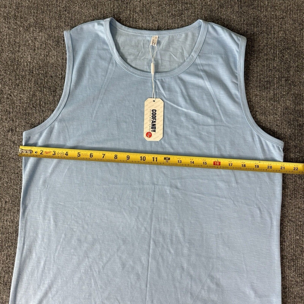 Coofandy Shirt Mens Small Sleeveless Stretch Blue - Picture 7 of 9